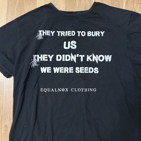 Equalnox Clothing Co. Black White Short Sleeve Tee They Tried To Bury Us XXL - Picture 2 of 3